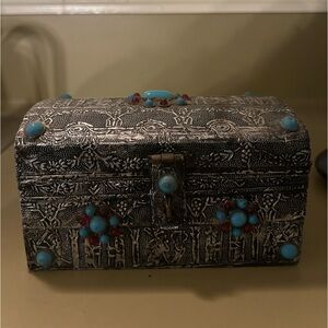 Vintage antique style treasure chest trunk Middle East